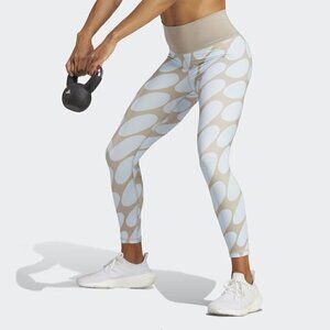 NWT ADIDAS X MARIMEKKO Optime high rise beige blue tight fit 7/8 leggings